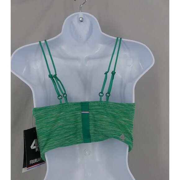 FourLaps Medium Sports Bra Poise Longline Emerald Space Dye NWT $54. - Picture 2 of 8